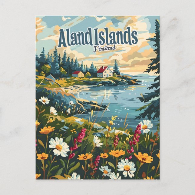 Cartão Postal Ilhas Aland Finlândia Ilhas Åland (Frente)