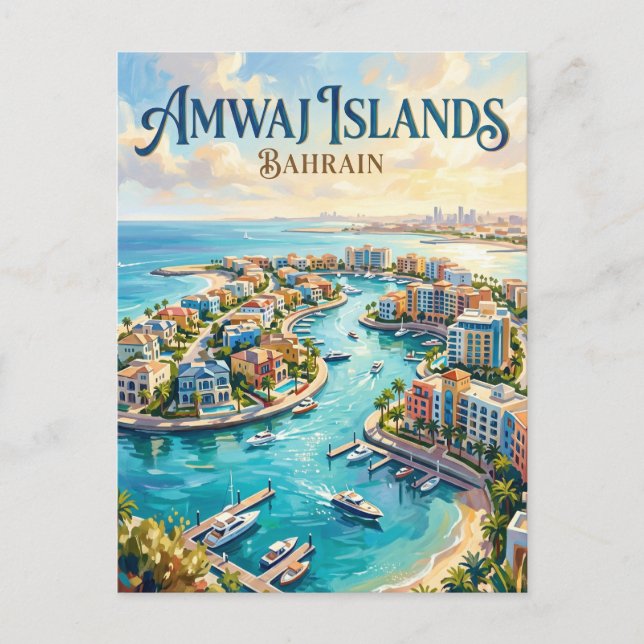 Cartão Postal Ilhas Amwaj Bahrein (Frente)