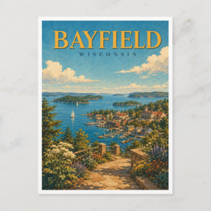 Cartão Postal Ilhas Apostólicas de Bayfield Wisconsin GeoSaga