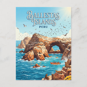 Cartão Postal Ilhas Ballestas Peru