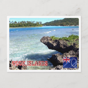 Cartão Postal Ilhas Cook - Praia de Rarotonga -