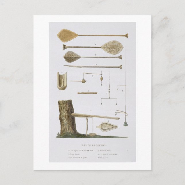 Cartão Postal Ilhas da sociedade: pangas, anzóis de pesca e outr (Frente)