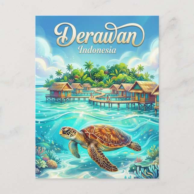 Cartão Postal Ilhas Derawan Indonésia (Frente)