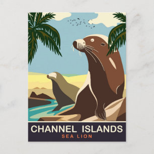 Cartão Postal Ilhas do Canal, Leão-Marinho, Viagem