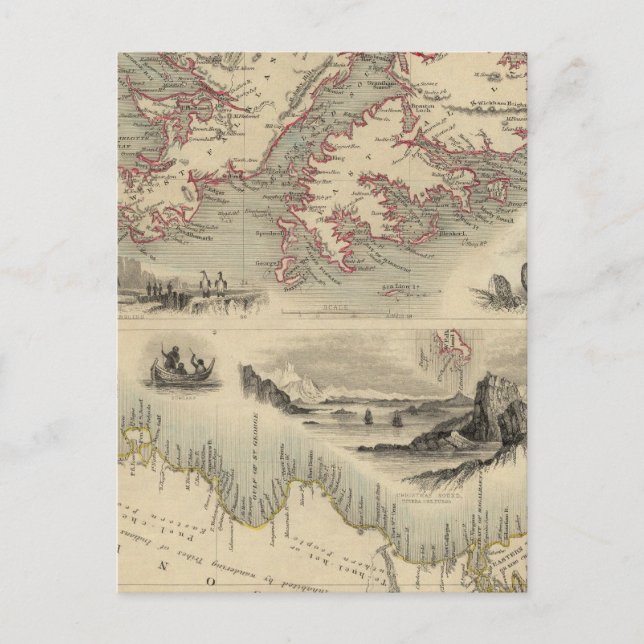 Cartão Postal Ilhas Falkland E Patagônia (Frente)