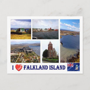 Cartão Postal Ilhas Falkland - I Love -