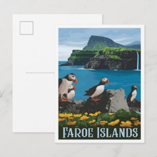 Cartão Postal Ilhas Farao Viagens Antigas 