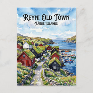 Cartão Postal Ilhas Féroe de Reyni