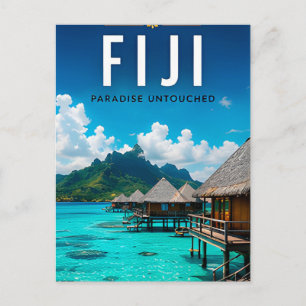 Cartão Postal 🏝️ Ilhas Fiji Paraíso Luxo Viagem Decoração 🌊