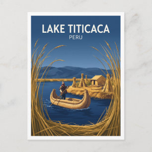 Cartão Postal Ilhas Flutuantes de Uros Puno Peru Lago Titicaca