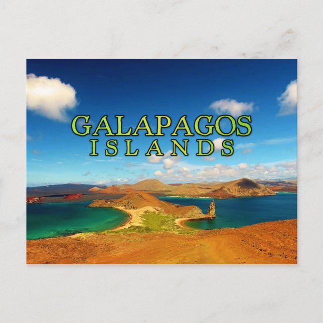 Cartão Postal Ilhas Galápagos estilizadas (Frente)