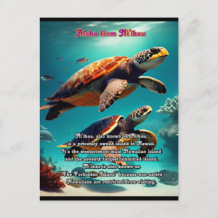 Cartão Postal Ilhas Havaianas Niihau Aloha