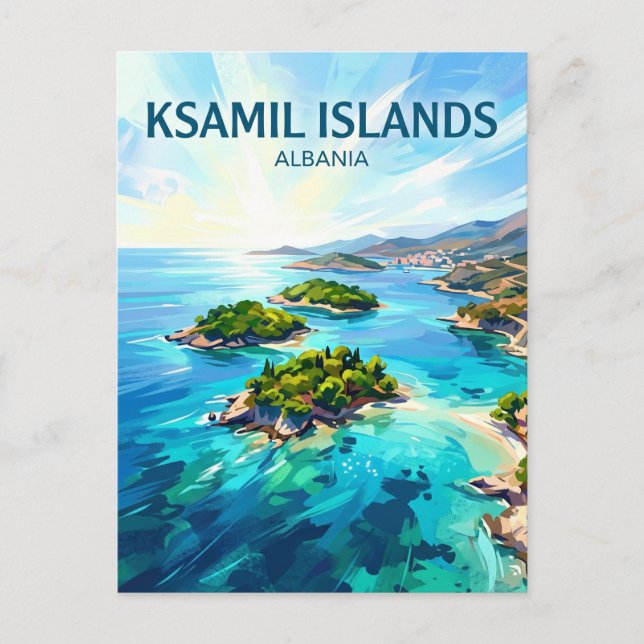 Cartão Postal Ilhas Ksamil Albânia (Frente)