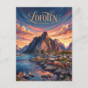 Cartão Postal Ilhas Lofoten Noruega