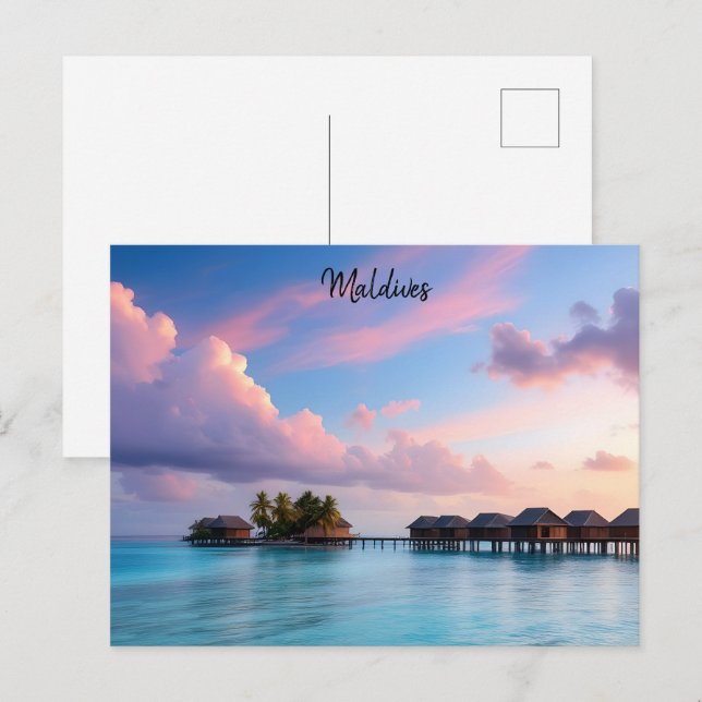 Cartão Postal Ilhas Maldivas (Frente/Verso)