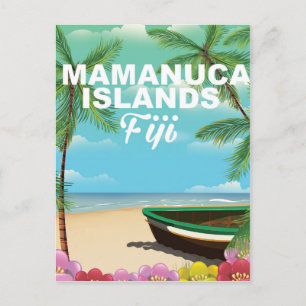 Cartão Postal Ilhas Mamanuca, Fiji pôster de férias vintage