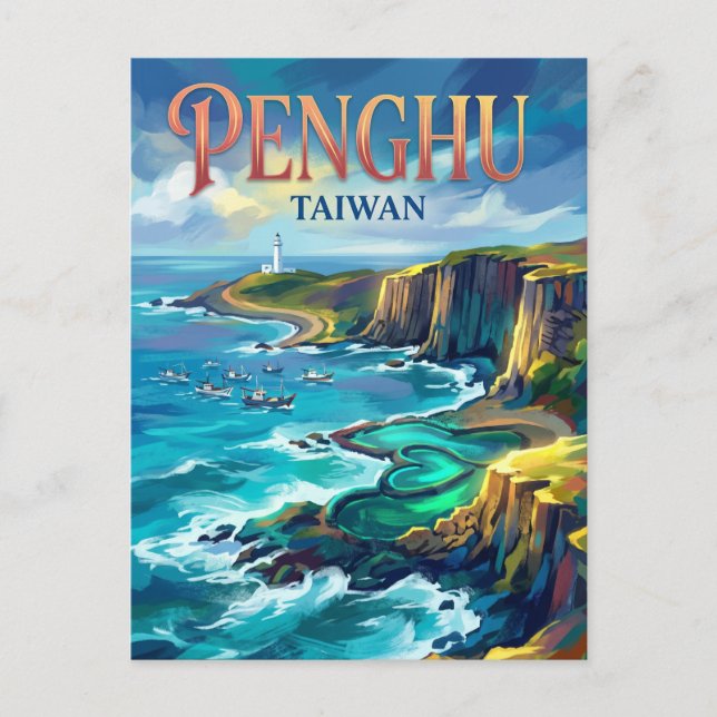 Cartão Postal Ilhas Penghu Taiwan (Frente)
