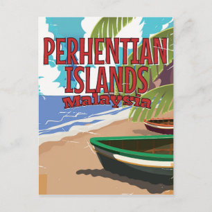 Cartão Postal Ilhas Perhentis - poster de viagens vintage da Mal