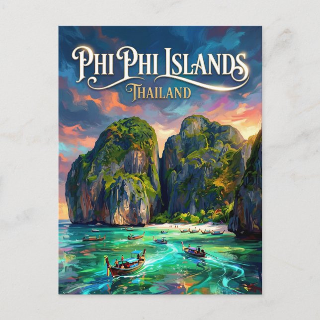 Cartão Postal Ilhas Phi Phi Tailândia (Frente)