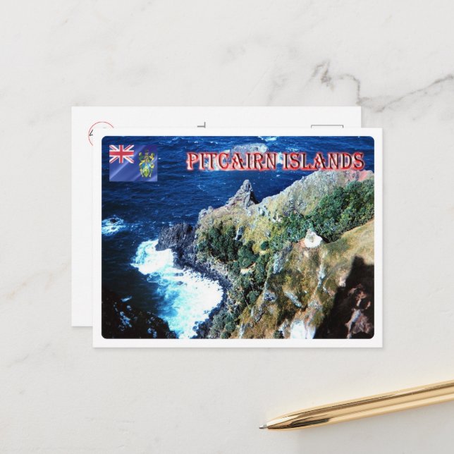 Cartão Postal Ilhas Pitcairn - Vista Aérea - (Frente/Verso In Situ)