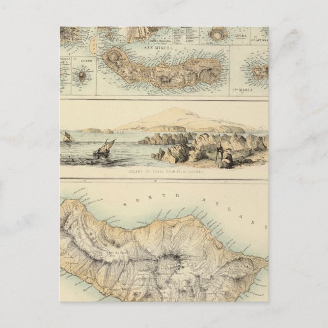 Cartão Postal Ilhas Portuguesas no Oceano Atlântico (Frente)