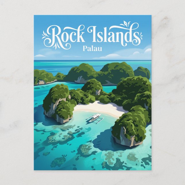 Cartão Postal Ilhas Rochosas de Palau (Frente)