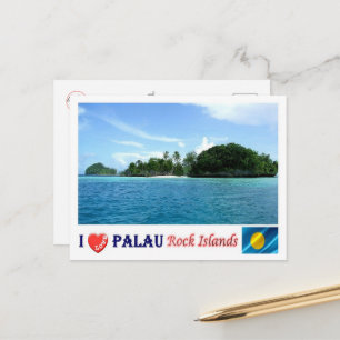 Cartão Postal Ilhas Rock - Eu Amo - Palau -
