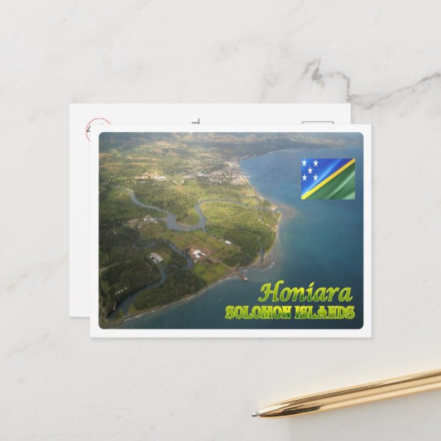 Cartão Postal Ilhas Salomão - Honiara - Vista aérea - (Frente/Verso In Situ)