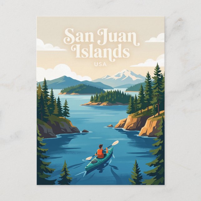 Cartão Postal Ilhas San Juan EUA (Frente)