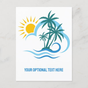 Cartão Postal Ilhas Tropicais de Texto Personalizado