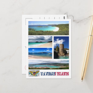 Cartão Postal Ilhas Virgens Americanas - Mosaico -