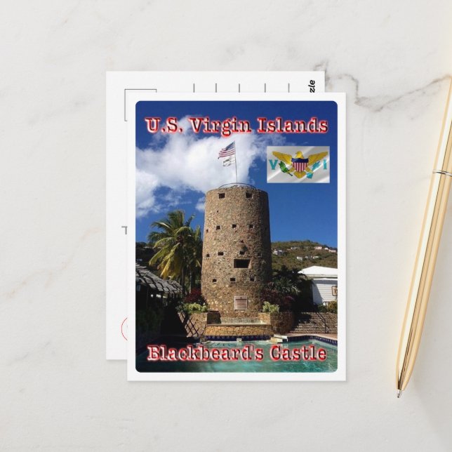 Cartão Postal Ilhas Virgens - Castelo da Barba Negra - (Frente/Verso In Situ)