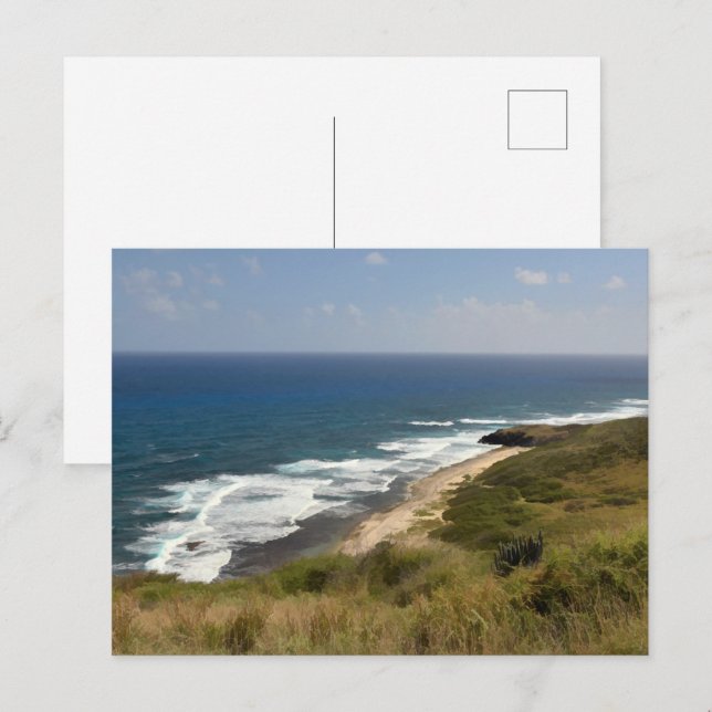 Cartão Postal Ilhas Virgens dos EUA Rua USVI. Mar de Caribe Croi (Frente/Verso)