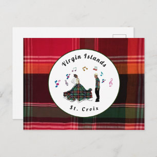 Cartão Postal Ilhas Virgens dos EUA USVI Madras Rua Croix Dancer