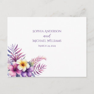 Cartão Postal Ilhas Watercolor Romance-RSVP-Casamento- Cartão-po