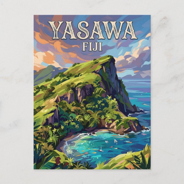 Cartão Postal Ilhas Yasawa Fiji (Frente)
