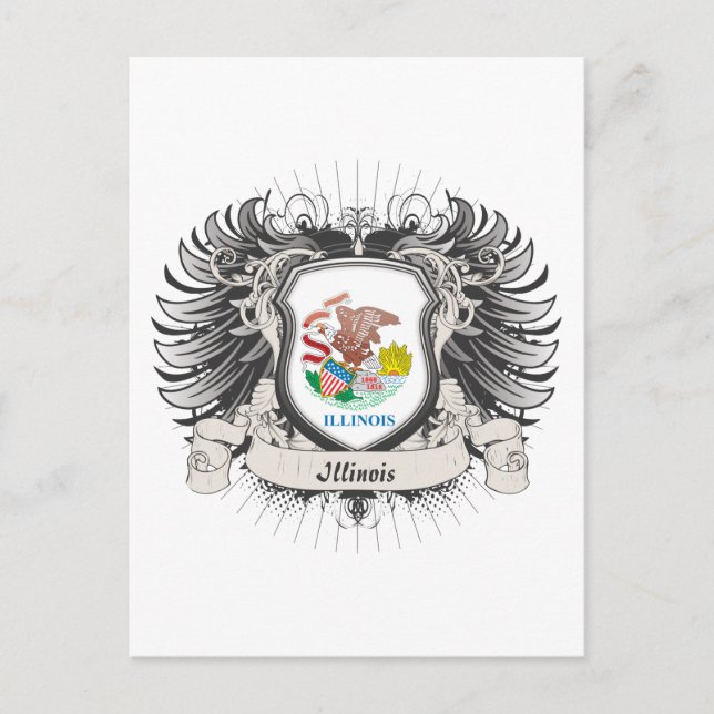 Cartão Postal Illinois Crest (Frente)