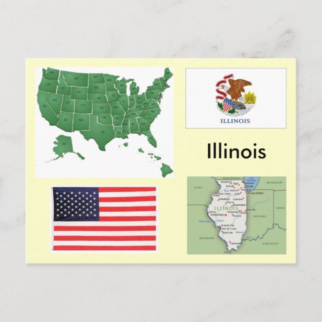 Cartão Postal Illinois, EUA (Frente)