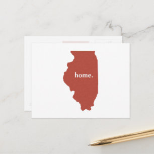 Cartão Postal Illinois Home red