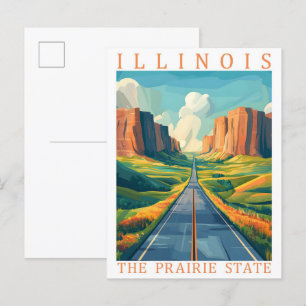 Cartão Postal Illinois, Prairie State USA Viagem Place