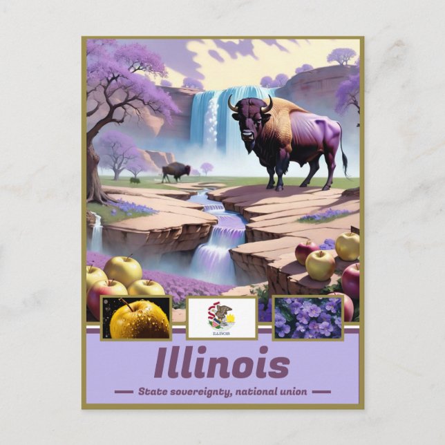 Cartão Postal Illinois Reverie: Surreal State Showcase (Frente)