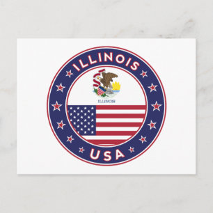 Cartão Postal Illinois, t-shirt de Illinois, adesivo de Illinois