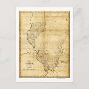 Cartão Postal IllinoisMapaPanorâmicoIllinois