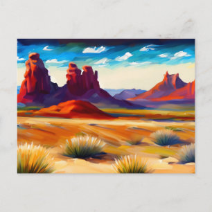 Cartão Postal Illustração Paisagem Desértica