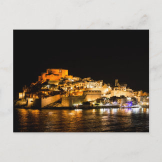 Cartão Postal Iluminação noturna do castelo de Peniscola