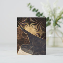 Cartão Postal Ilusão da ouro com Texturas Sun e Marble