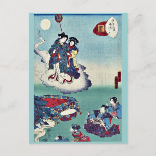 Cartão Postal Ilusão de Utagawa, Kunisada Ukiyoe