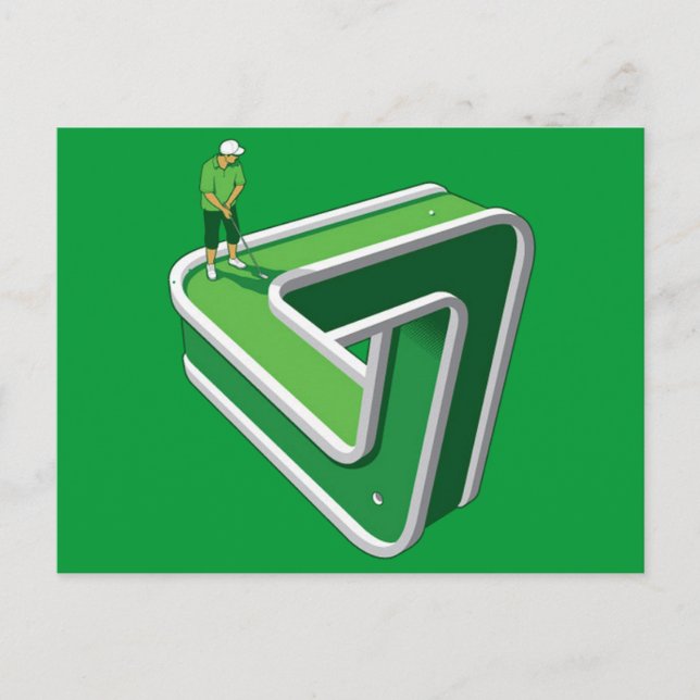 Cartão Postal Ilusão do Jogador de Golfe (Frente)