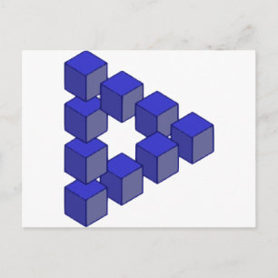 Cartão Postal Ilusão Óptica da Escada Impossível de Quadrados