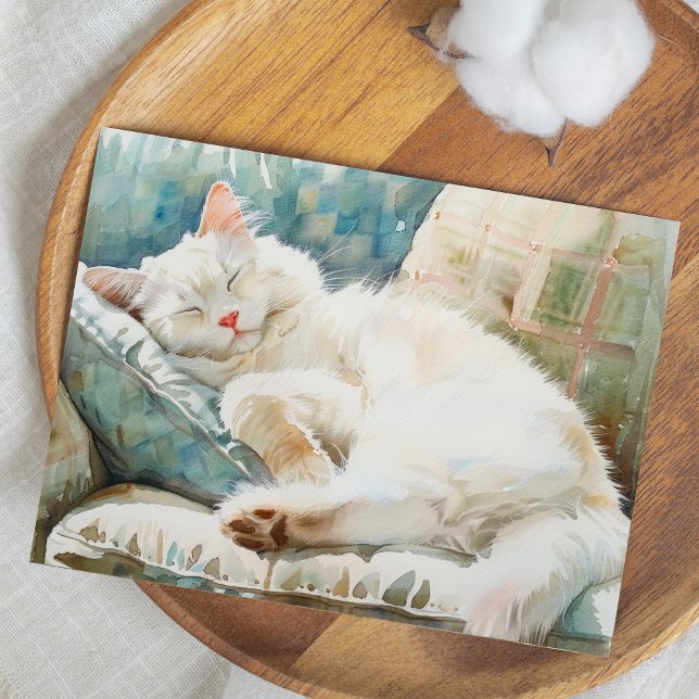 CARTÃO POSTAL ILUSTRAÇÃO ADORÁVEL DE ÁGUA DE GATO (Criador carregado)